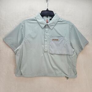 COLUMBIA SPORTSWEAR COMPANY WOMEN'S MEDIUM SAMPLE CROPPED HALF BUTTON SHIRT NWOT